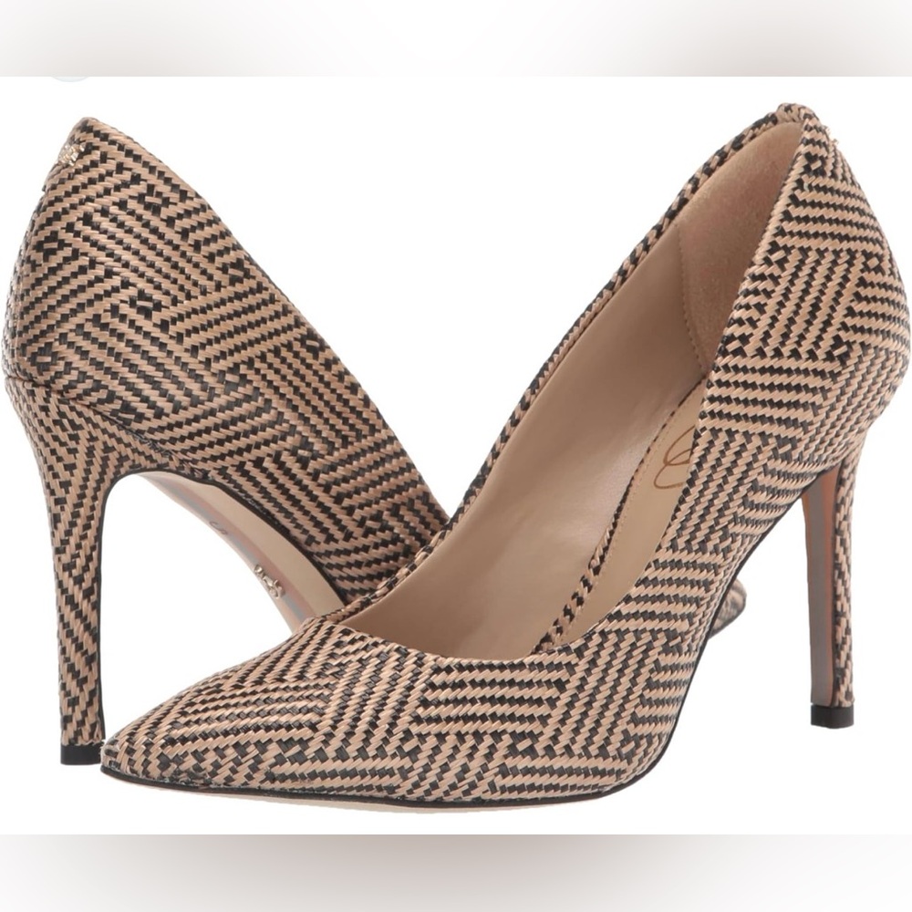 Sam Edelman Tan and Black Patterned Heels